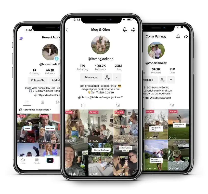 Our TikTok and Instagram channels: @honest.ads, @itsmegjackson, @conarfairway